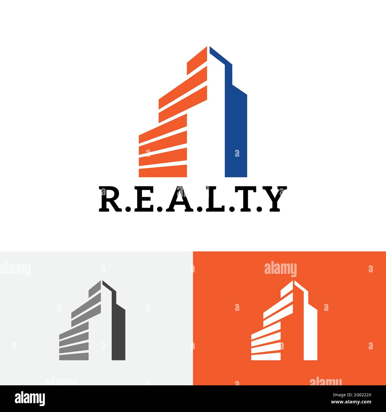 High Building City Real Estate Realty Abstract Logo Illustrazione Vettoriale