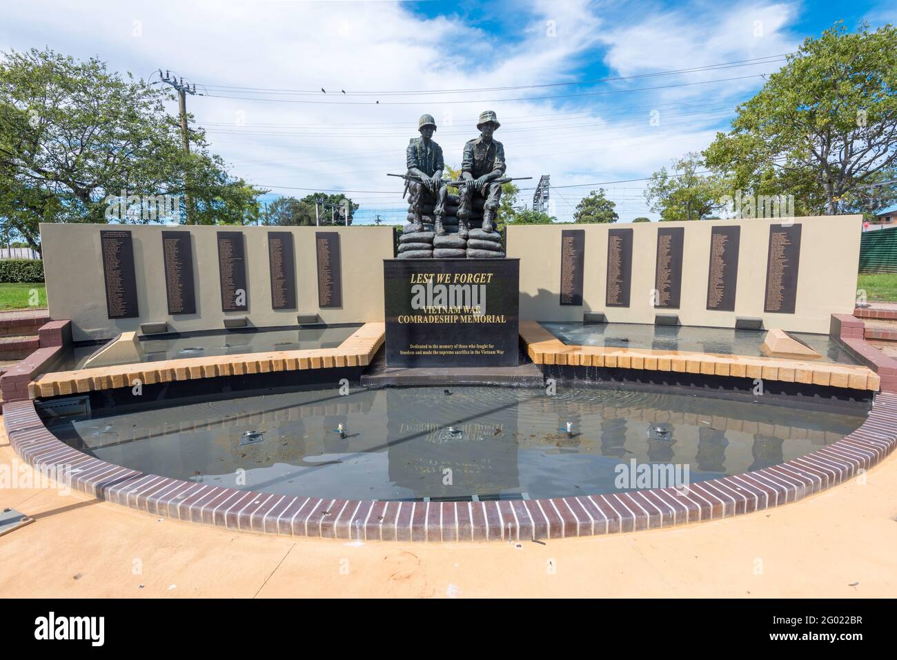 VIETNAM GUERRA COMRADESHIP MEMORIAL a Cabravale Park, Cabramatta, donato dalla Comunità di Cabramatta nel 1991 Foto Stock