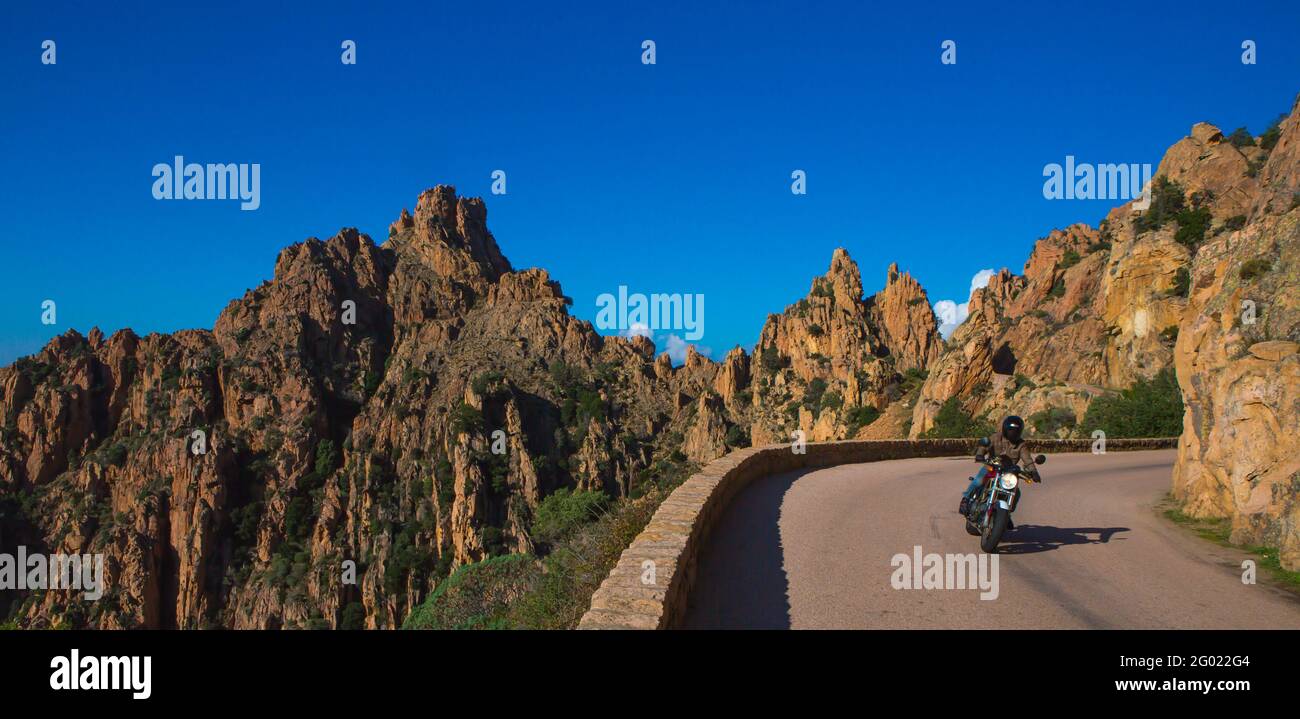 FRANCIA, CORSE-DU-SUD (2A) DEUX SEVI, PIANA CALANCHES. PATRIMONIO MONDIALE DELL'UNESCO Foto Stock