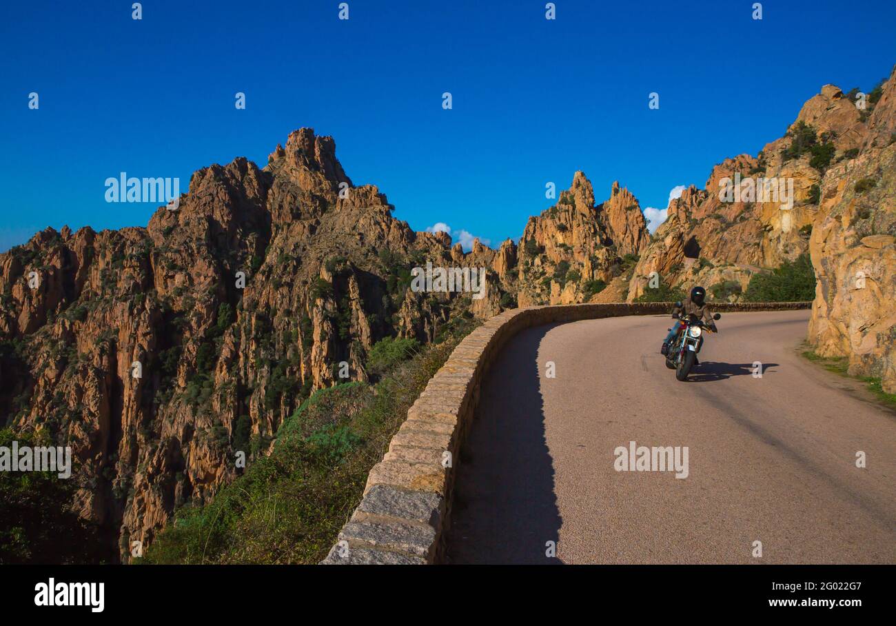 FRANCIA, CORSE-DU-SUD (2A) DEUX SEVI, PIANA CALANCHES. PATRIMONIO MONDIALE DELL'UNESCO Foto Stock
