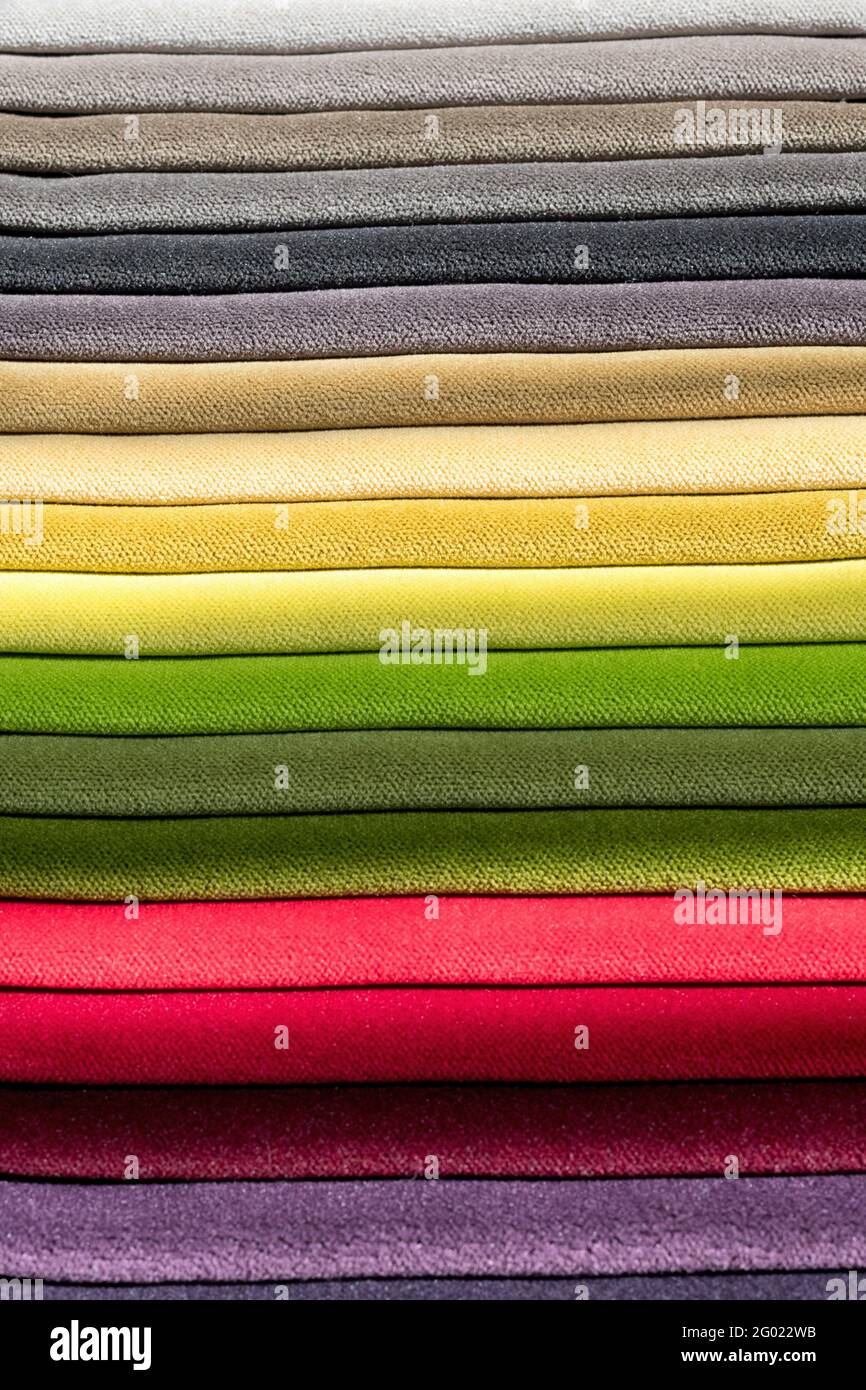 Immagini Stock - Campione Di Tessuti Diversi Colori, Sfondo. Catalogo E  Tonalità Della Tavolozza Del Tessuto Per Interni Per Mobili, Primo Piano.  Collezione Di Stoffa Multicolore Con Motivo Vimini.. Image 158291835