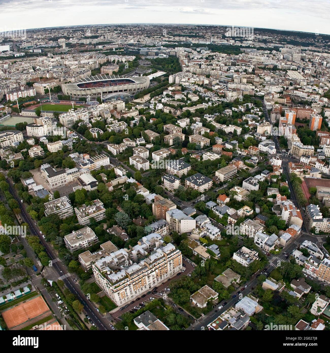 FRANCIA. PARIGI (75) VEDUTA AEREA DEI QUARTIERI DEL NORD DELLA CITTÀ DI BOULOGNE BILLANCOURT Foto Stock