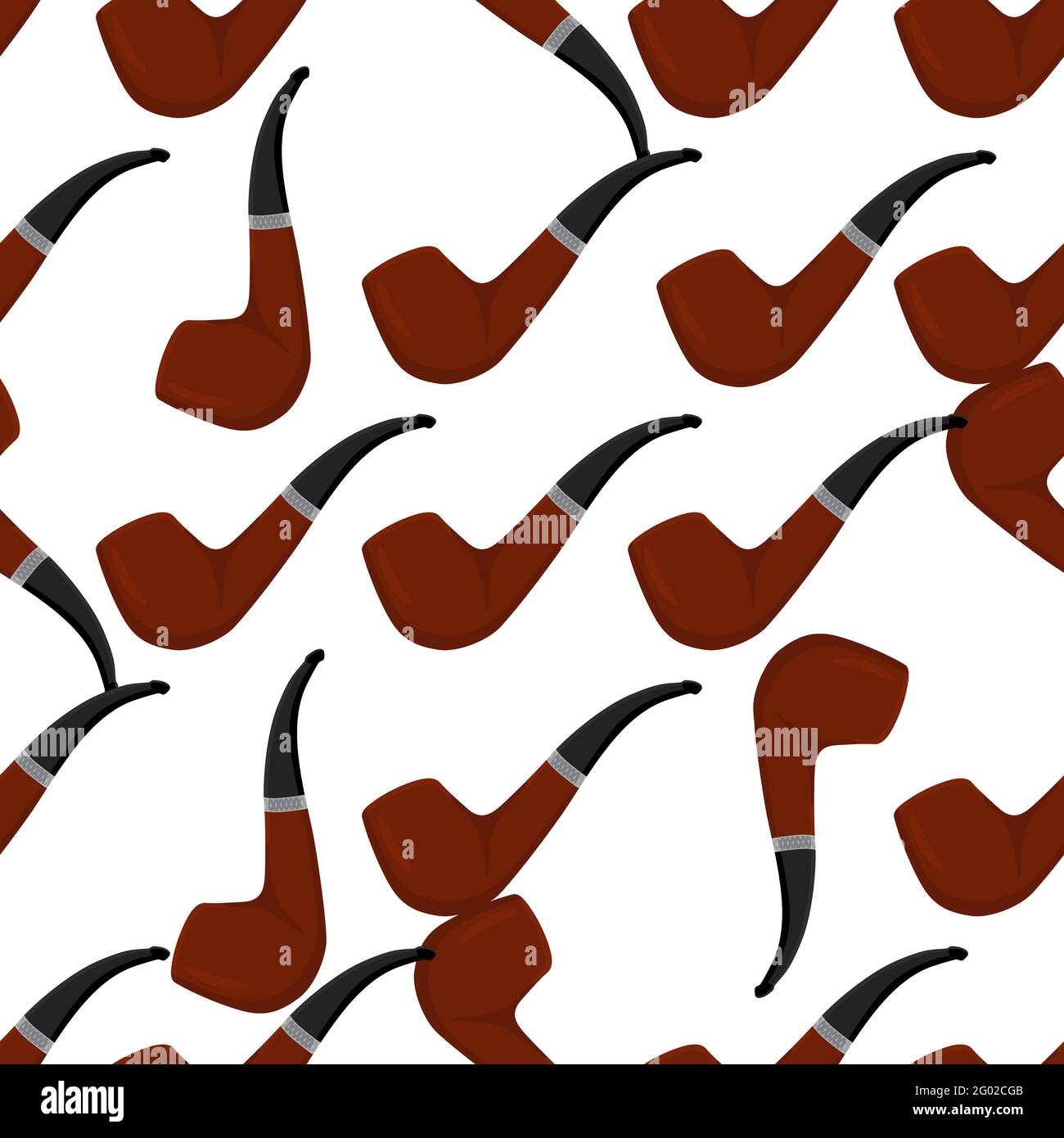 Illustrazione sul tema molti tipi identici senza giunture tubi di fumo di dimensioni diverse per il tabacco. Schema di tubi costituito da un accessorio di raccolta colori di s. Illustrazione Vettoriale