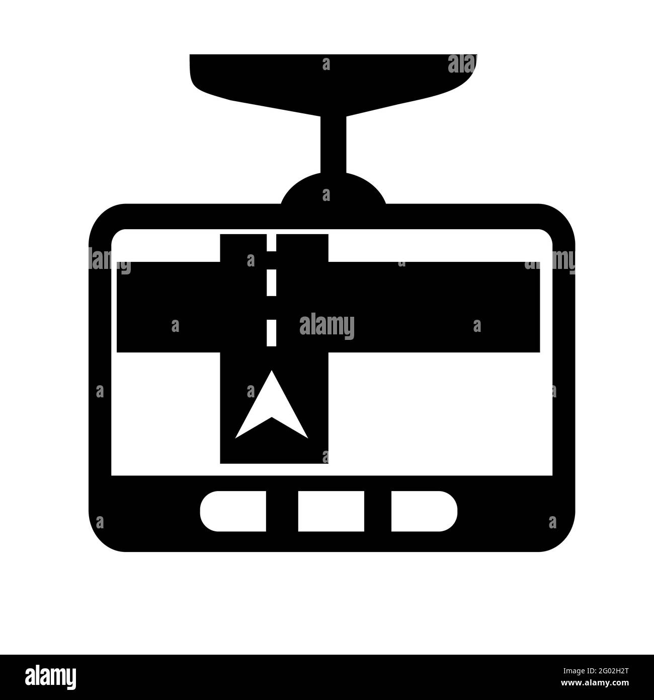 Icona di navigazione GPS su sfondo bianco. Car SAT segno NAV. Simbolo di navigazione. stile piatto. Foto Stock