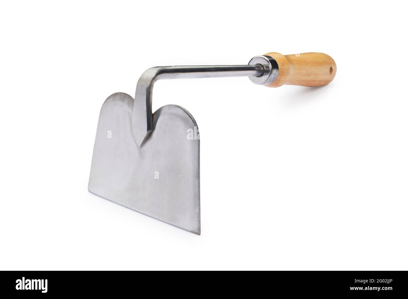 Studio di una piccola zappa a mano tagliata su uno sfondo bianco - John Gollop Foto Stock