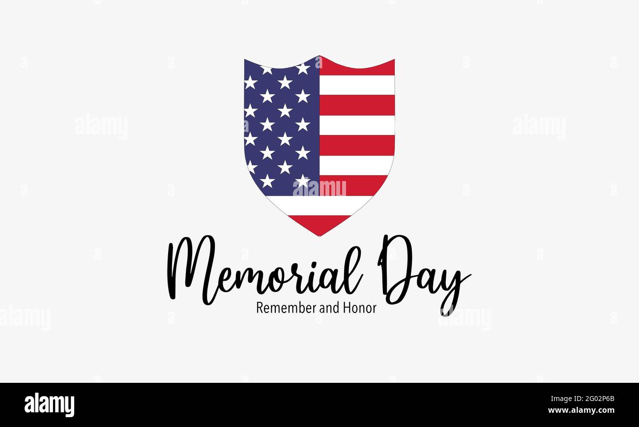 Memorial Day - Poster ricordo e onore. Festa del memoriale degli Stati Uniti. Festa nazionale americana Illustrazione Vettoriale