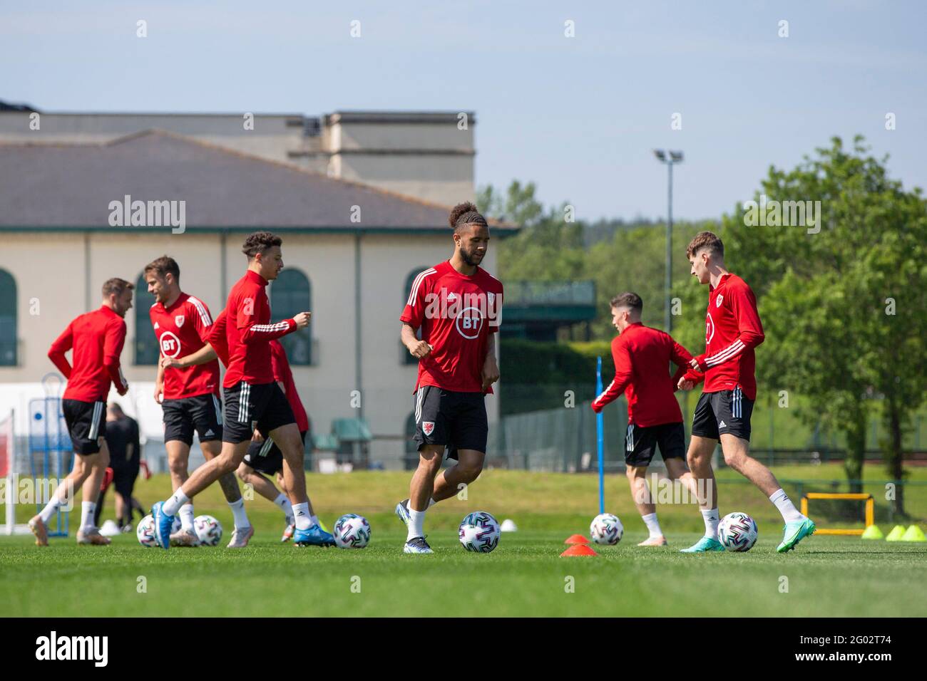 Hensol, Galles, Regno Unito. 31 maggio 2021. Tyler Roberts durante l'allenamento della nazionale calcistica gallese al vale Resort in vista di una partita amichevole pre-euro 2020 contro la Francia. Credit: Mark Hawkins/Alamy Live News Foto Stock