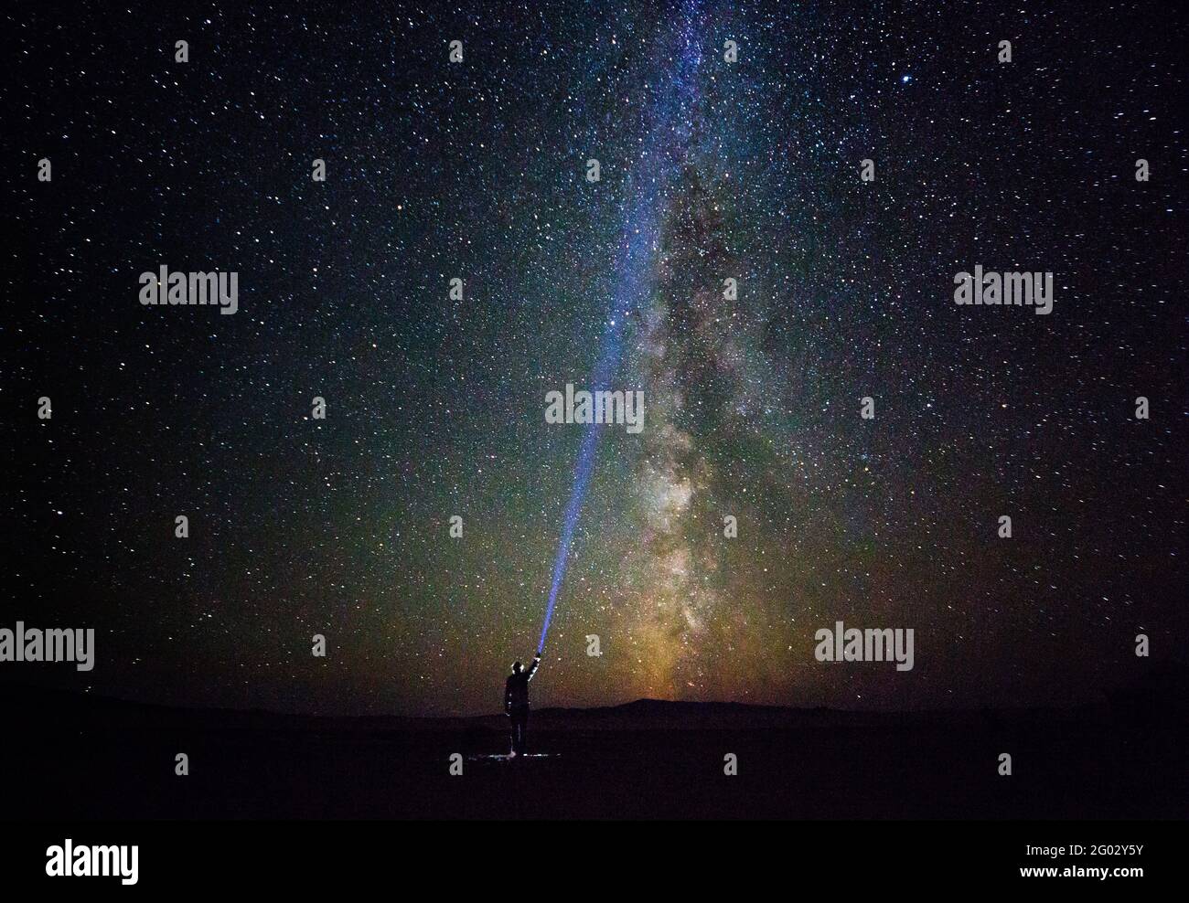 Stelle e urti nel deserto di Gobi Foto Stock