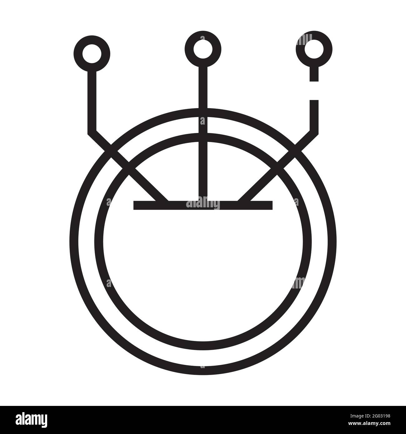 Icona del contorno della criptovaluta isolata su sfondo bianco Illustrazione Vettoriale