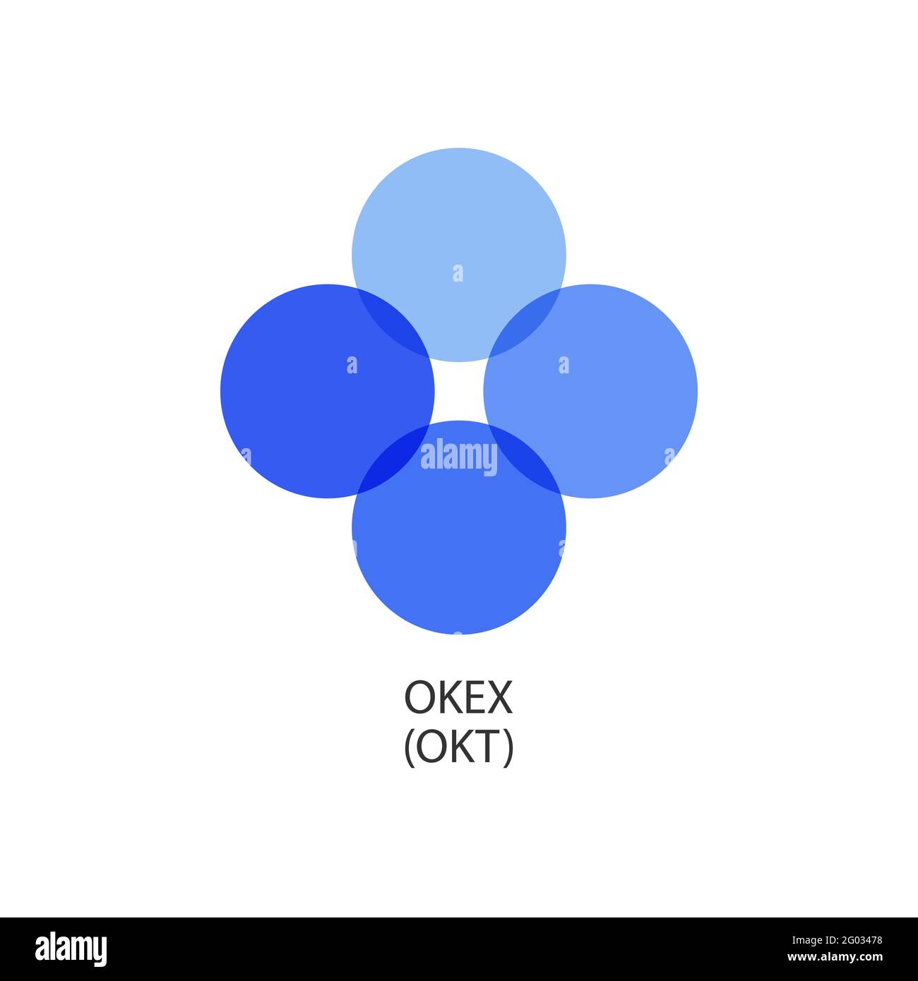 OKEX Decentrato blockchain pagamenti Internet-of-Things icona del logo del vettore di crittografia Illustrazione Vettoriale