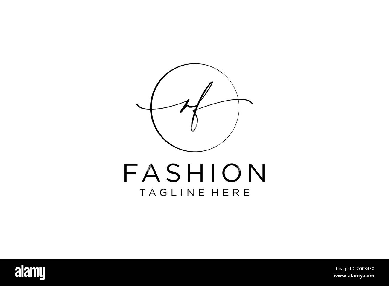RF Monogramma di bellezza con logo femminile e design elegante con logo, logo scritto a mano della firma iniziale, matrimonio, moda, floreale e botanico con creatività Illustrazione Vettoriale