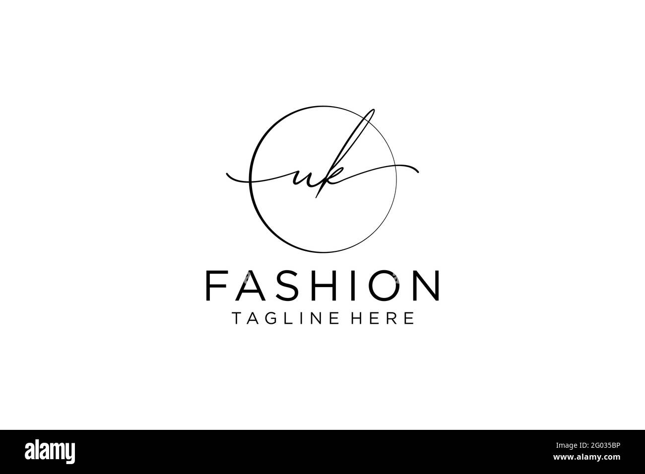 UK monogramma di bellezza del logo femminile e design elegante del logo, logo di scrittura a mano della firma iniziale, matrimonio, moda, floreale e botanico con creativo Illustrazione Vettoriale