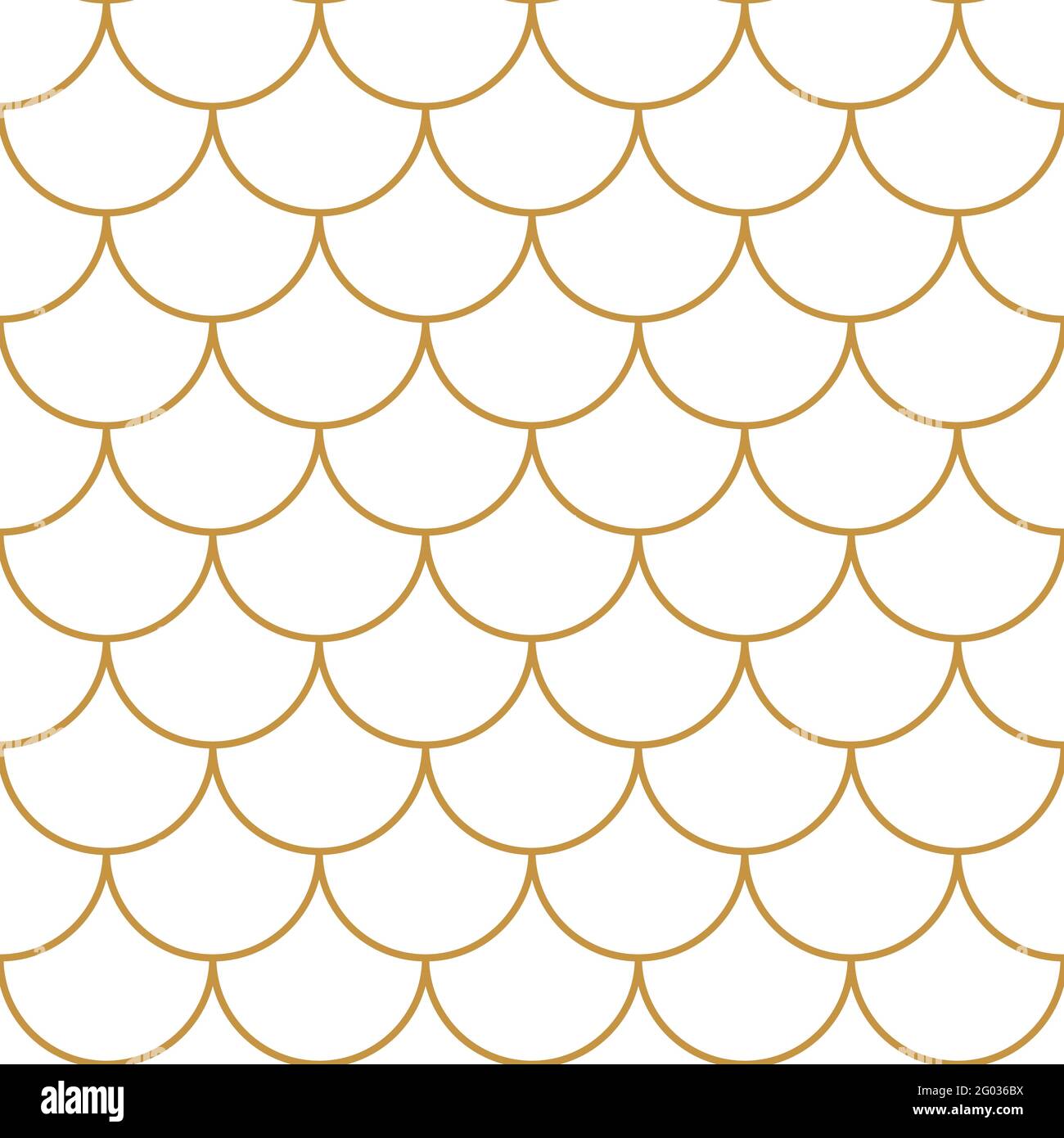 Scale di campitura a geometria senza giunture vettoriali, colore oro. Sfondo geometrico per pesci, sirena, drago o serpente. Per tessuti, sfondi, scrapbooking, biglietti, inviti o confezioni. Illustrazione Vettoriale
