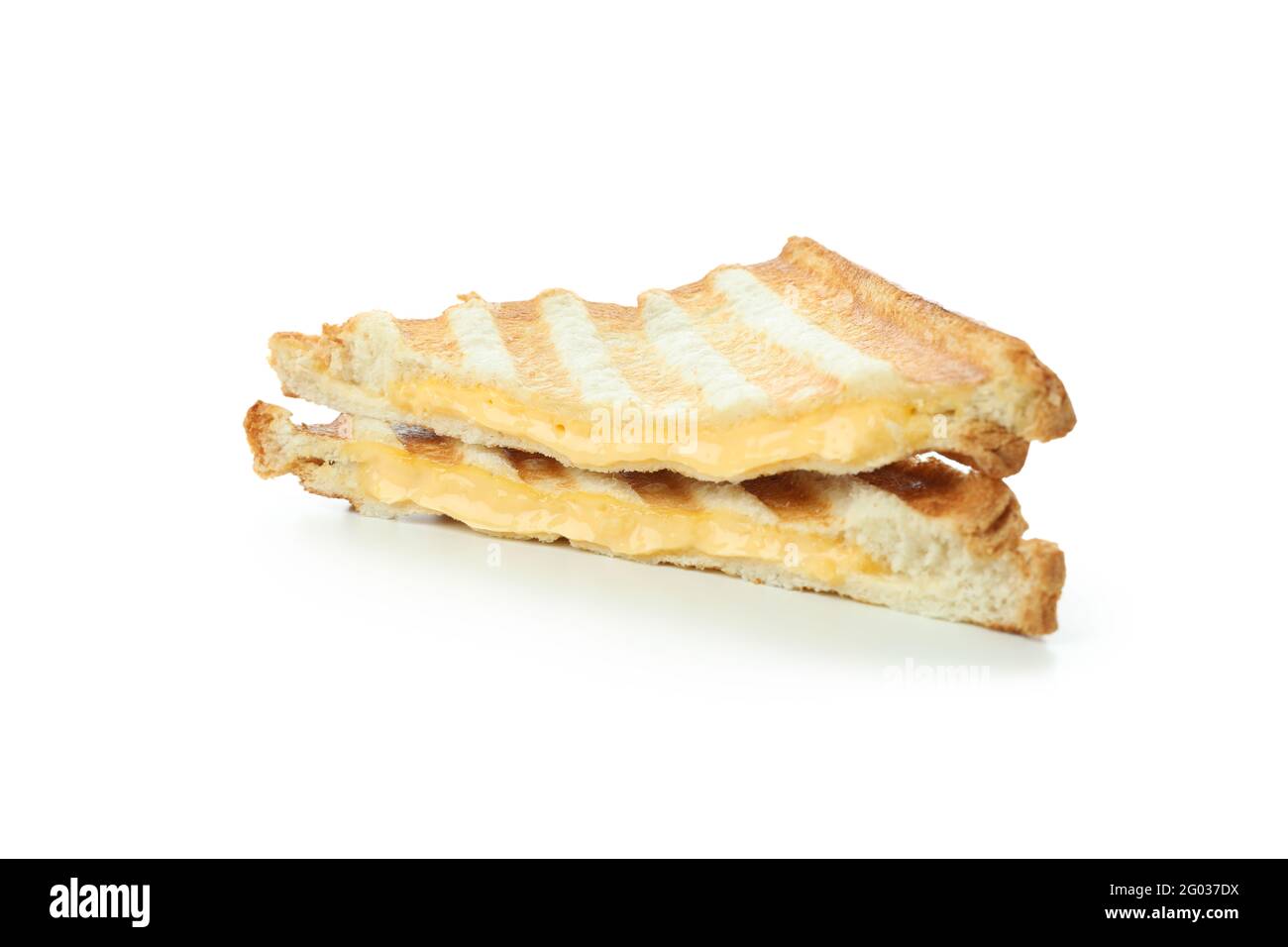 Gustoso sandwich alla griglia isolato su sfondo bianco Foto Stock