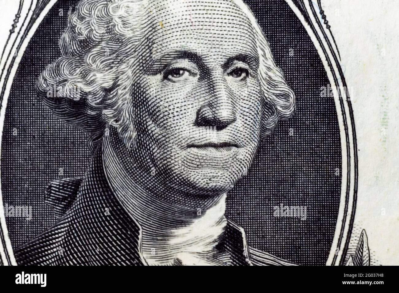 Ritratto di George Washington su una banconota da un dollaro. Primo piano. Surgut, Russia - 17 maggio 2021. Foto Stock