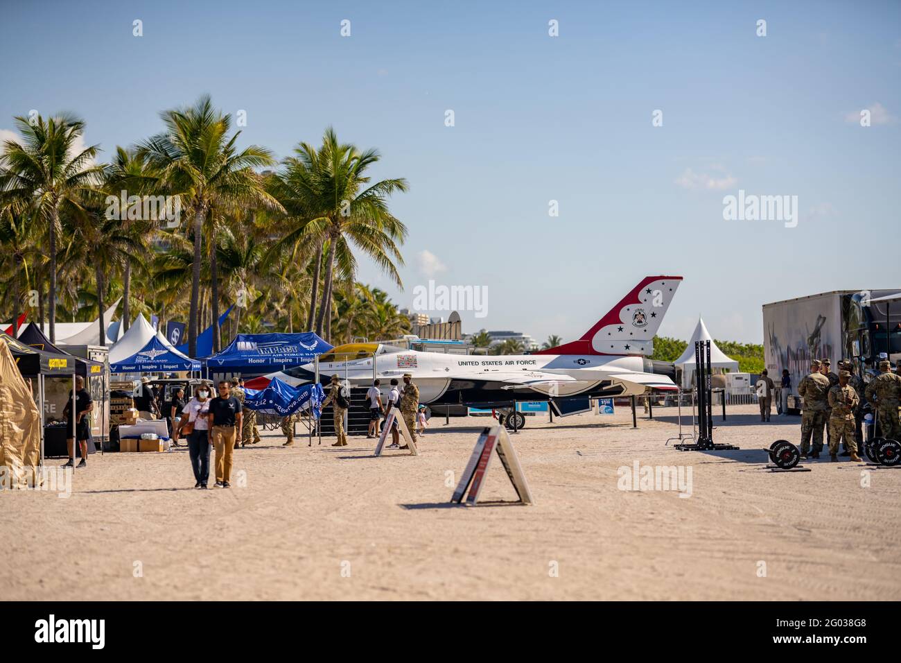 Miami Beach, FL, USA - 29 Maggio 2021: US Airforce al Miami Beach Air and Sea Show Foto Stock