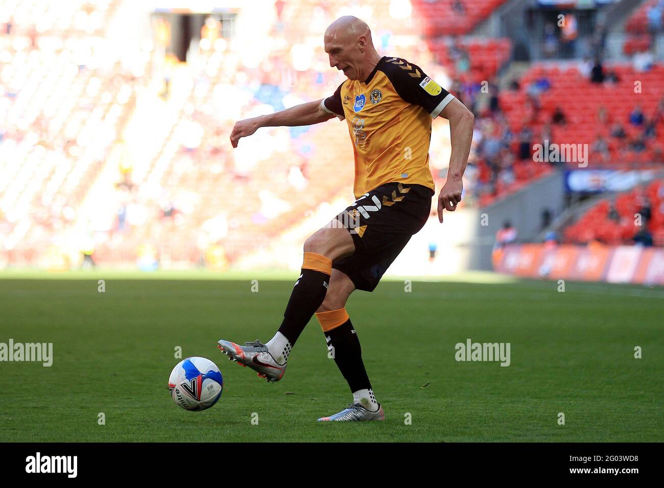 Londra, Regno Unito. 31 maggio 2021. Kevin Ellison di Newport County in azione durante il gioco. EFL Skybet League 2 gioca fuori partita finale, Morecambe contro Newport County al Wembley Stadium di Londra lunedì 31 maggio 2021. Questa immagine può essere utilizzata solo per scopi editoriali. Solo per uso editoriale, è richiesta una licenza per uso commerciale. Nessun utilizzo nelle scommesse, nei giochi o nelle pubblicazioni di un singolo club/campionato/giocatore. pic by Steffan Bowen/Andrew Orchard sports photography/Alamy Live news Credit: Andrew Orchard sports photography/Alamy Live News Foto Stock