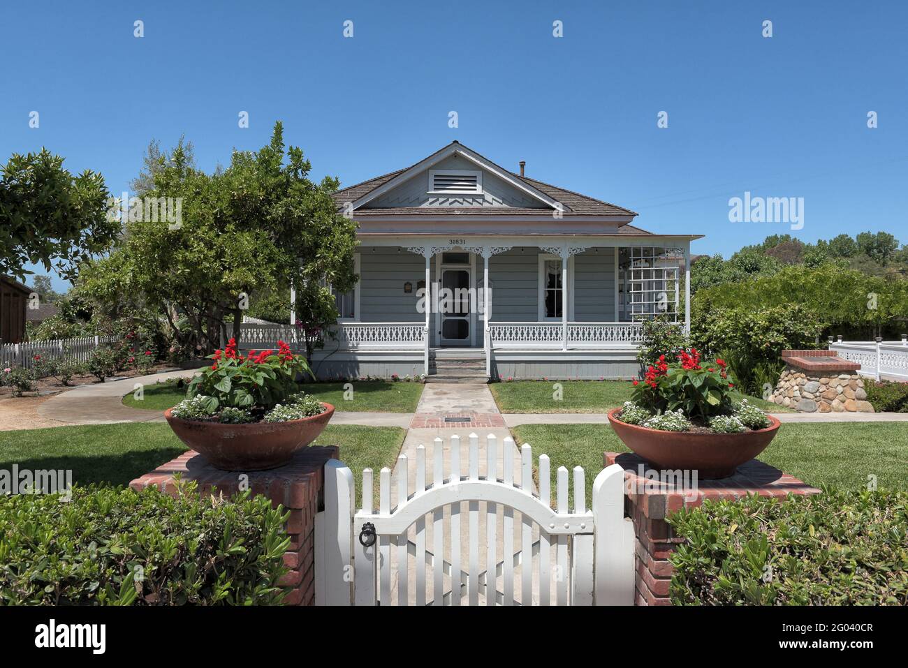 SAN JUAN CAPISTRANO, CALIFORNIA - 27 MAGGIO 2021: Il Museo o’Neill si trova alla San Juan Capistrano Historical Society nel quartiere storico di Los Rios. Foto Stock