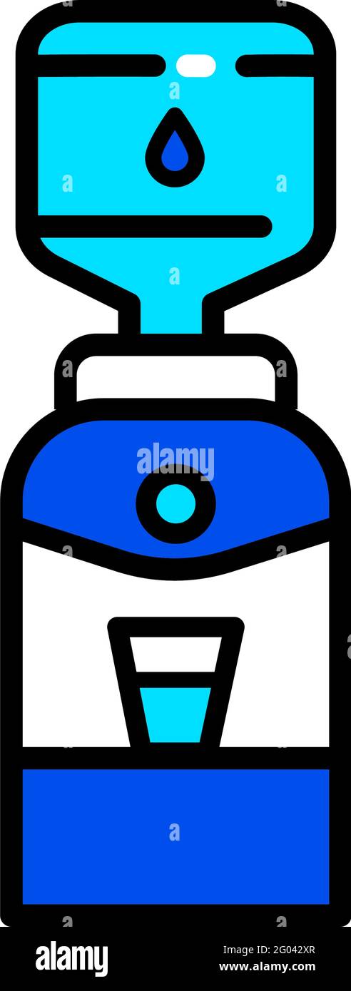 icona del refrigeratore d'acqua colore dispenser a icone di stile semplice Illustrazione Vettoriale
