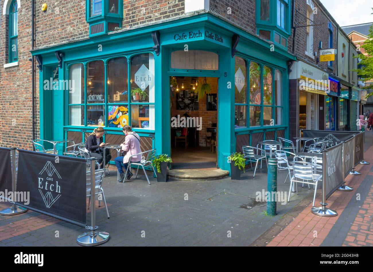 Café etch per bevande alimentari e rinfreschi in Gilkes Street Middlesbrough Foto Stock