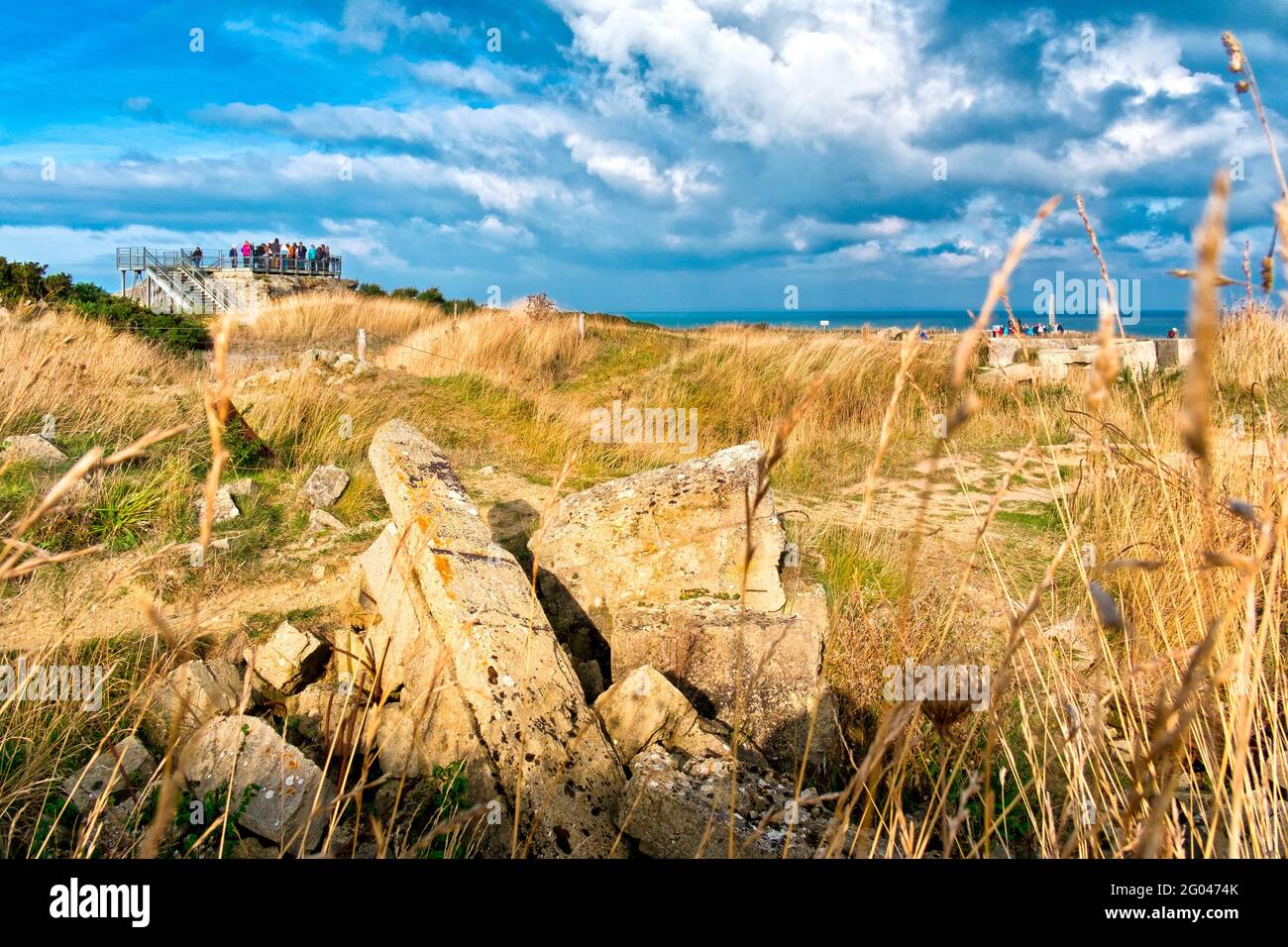 FRANCIA. CALVADOS(14). CRICQUEVILLE-IT-BESSIN. LA POINTE DU HOC Foto Stock