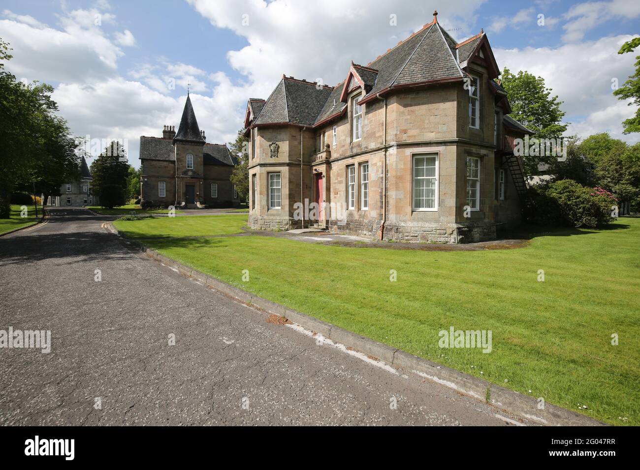 Quarrier's Village, Kilmacolm, Inverclyde, Renfrewshire, Scozia, Regno Unito Foto Stock