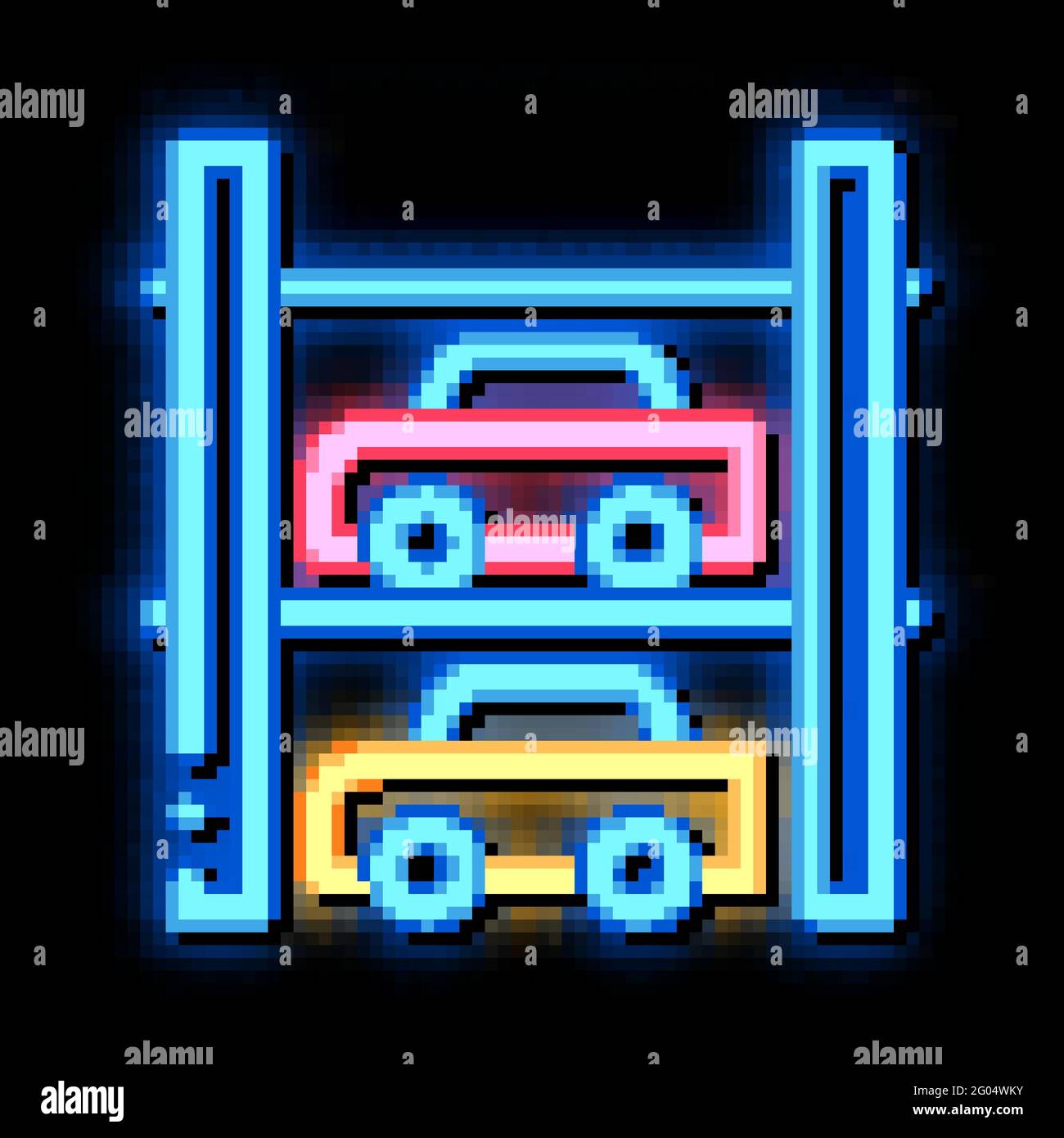 Illustrazione dell'icona del bagliore al neon per il parcheggio multi-Story Illustrazione Vettoriale