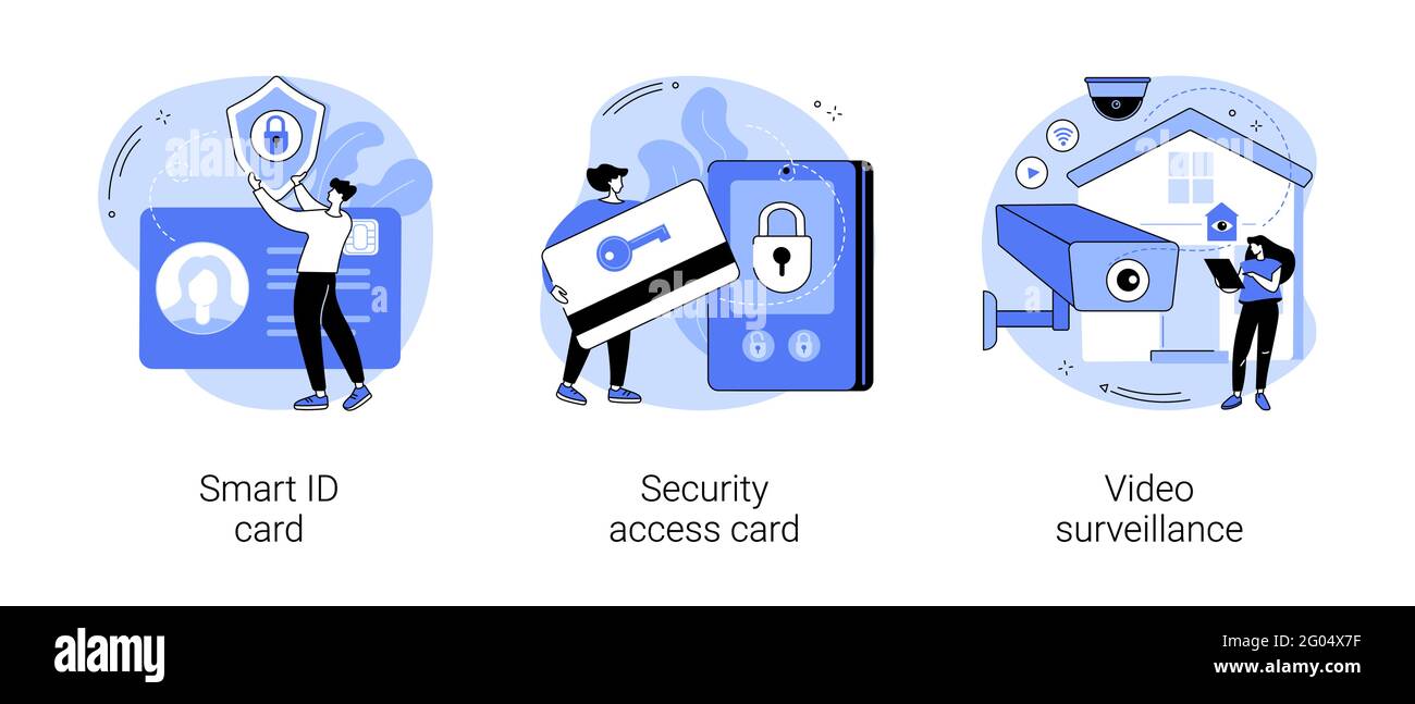 Illustrazioni vettoriali astratte sulla verifica della sicurezza e dell'identità. Illustrazione Vettoriale