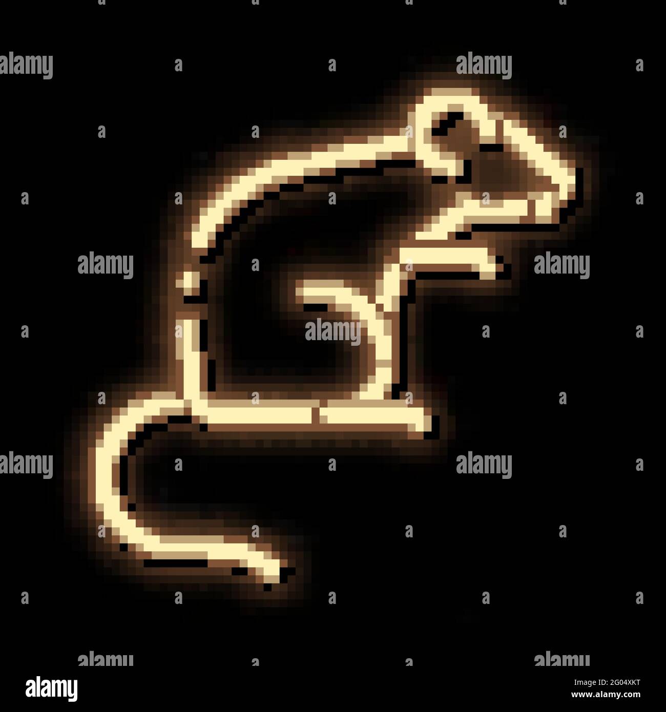 Illustrazione dell'icona del bagliore al neon di ratto Illustrazione Vettoriale