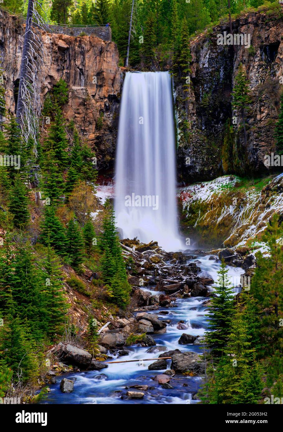 Cascate di Tumalo, Tumalo Creek, Deschutes National Forest, Cascade Range, Bend, Oregon Foto Stock