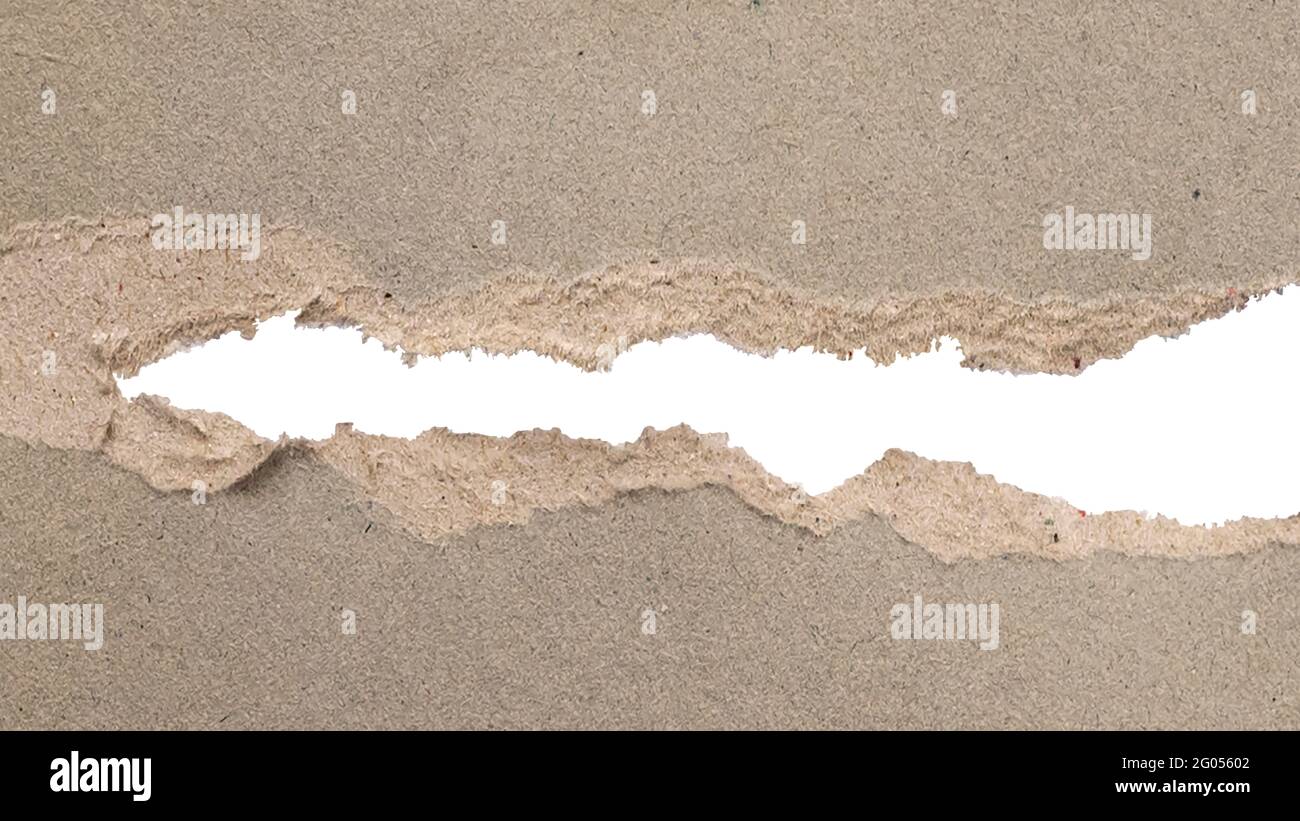 Strappare la carta grigia per disegni astratti di sfondo e area di copia. Foto Stock