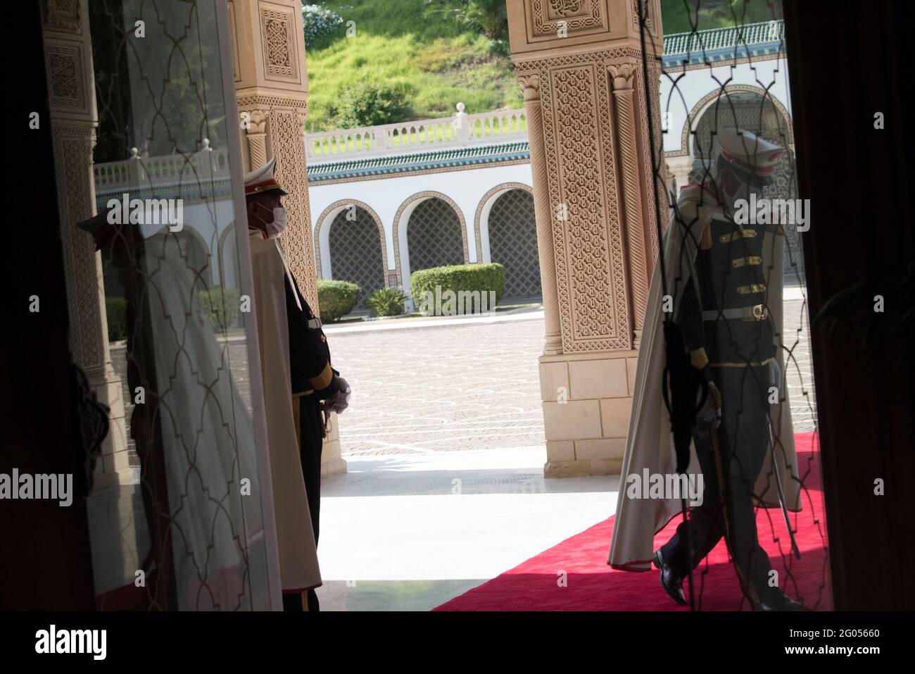 Reportage: La vista del palazzo come Segretario della Difesa il Dr. Mark T. Esper incontra il presidente tunisino Kais Saied, a Carthage Palace, Tunisia, 30 settembre 2020. Foto Stock