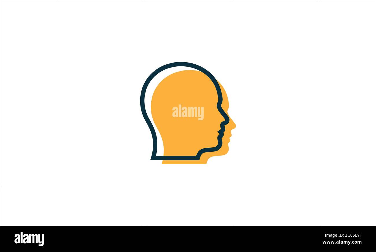 Icona della testa umana simbolo dell'illustrazione del logo Illustrazione Vettoriale