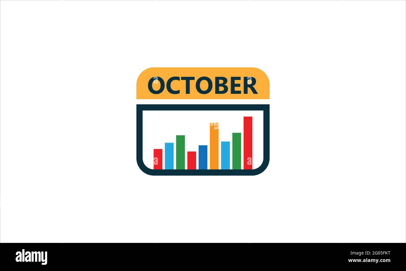 Ottobre business barra grafico grafico Calendario Logo icona disegno Illustrazione Vettoriale
