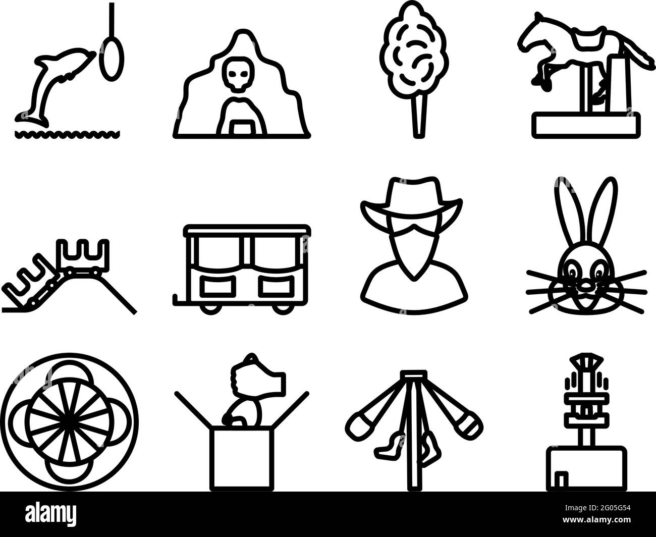 Set di icone Miracleland. Design del contorno in grassetto modificabile. Illustrazione vettoriale. Illustrazione Vettoriale