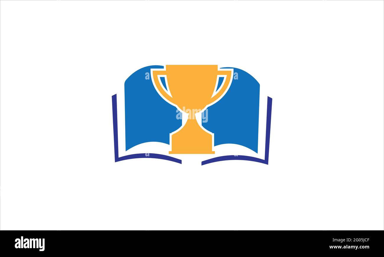 Prenota con il logo del trofeo o della coppa vincitrice illustrazione del modello Illustrazione Vettoriale