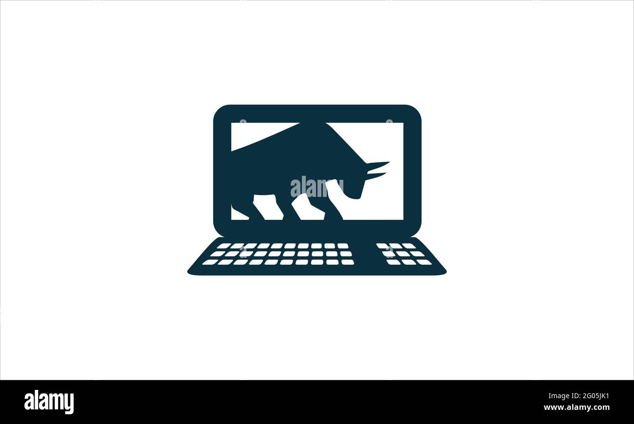 Financial bull logo design Trade Bull Chart logo finanza economia finanza grafico bar business produttività icona logo. Illustrazione Vettoriale