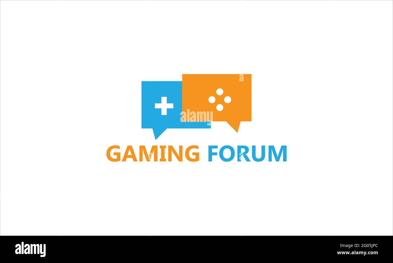 Icona tipografica del forum di gioco Logo disegno vettoriale illustrazione modello Illustrazione Vettoriale