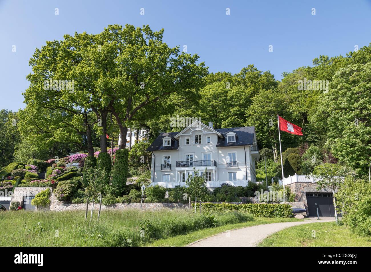 Villa bianca nella parte ovest di Amburgo Foto Stock