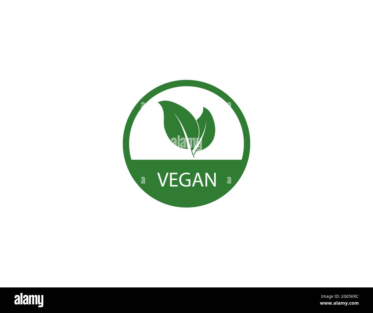 Vegano, foglia, icona naturale su sfondo bianco. Illustrazione vettoriale. Illustrazione Vettoriale