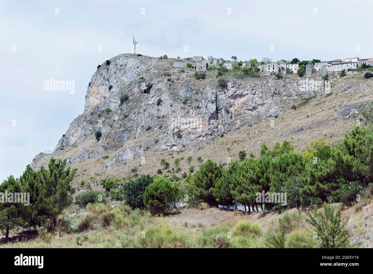 Statua del Cristo Redentore, statua del Cristo Redentore, Monte San Biagio, Maratea, Basilicata, Italia, Europa Foto Stock