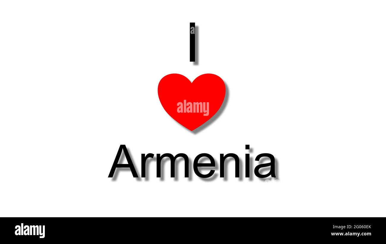 amo l'armenia cuore rosso Foto Stock