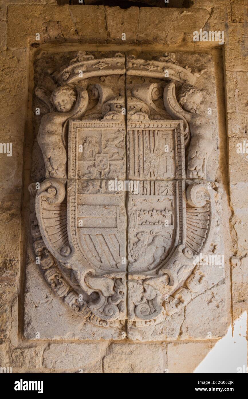Stemma scolpito in pietra di Cordoba, Veracruz in Messico Foto Stock