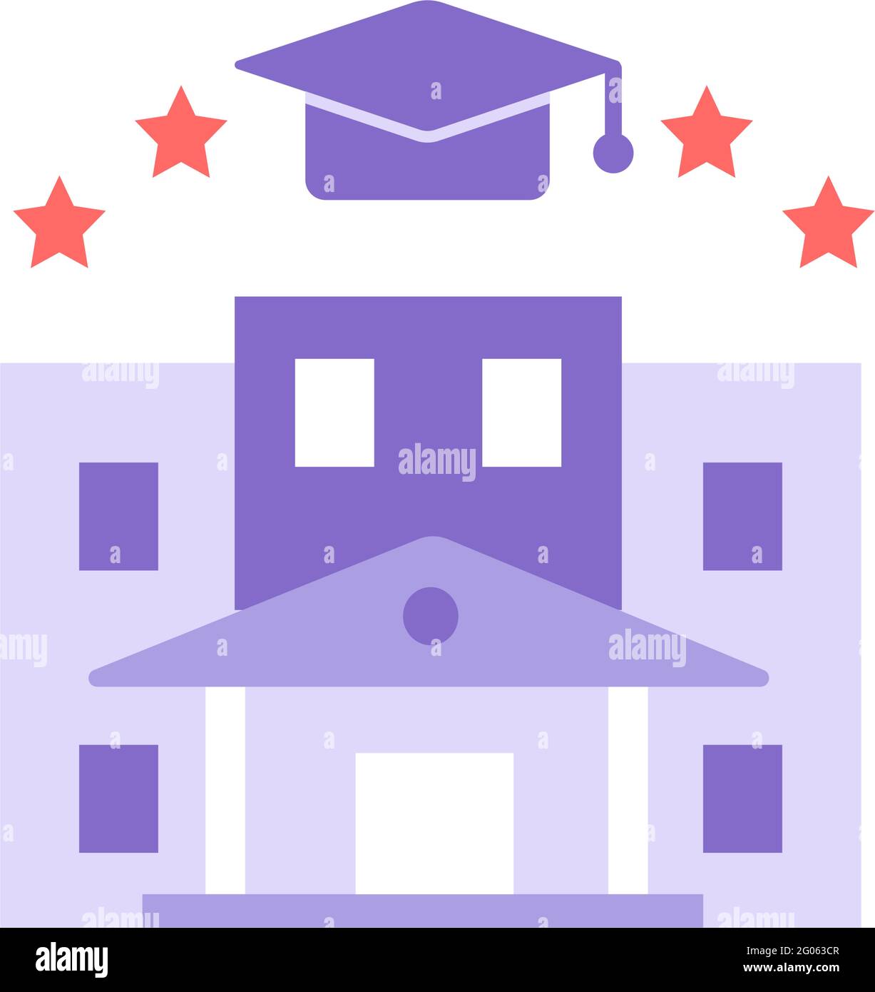 Icona a colori piatti di University Vector Illustrazione Vettoriale