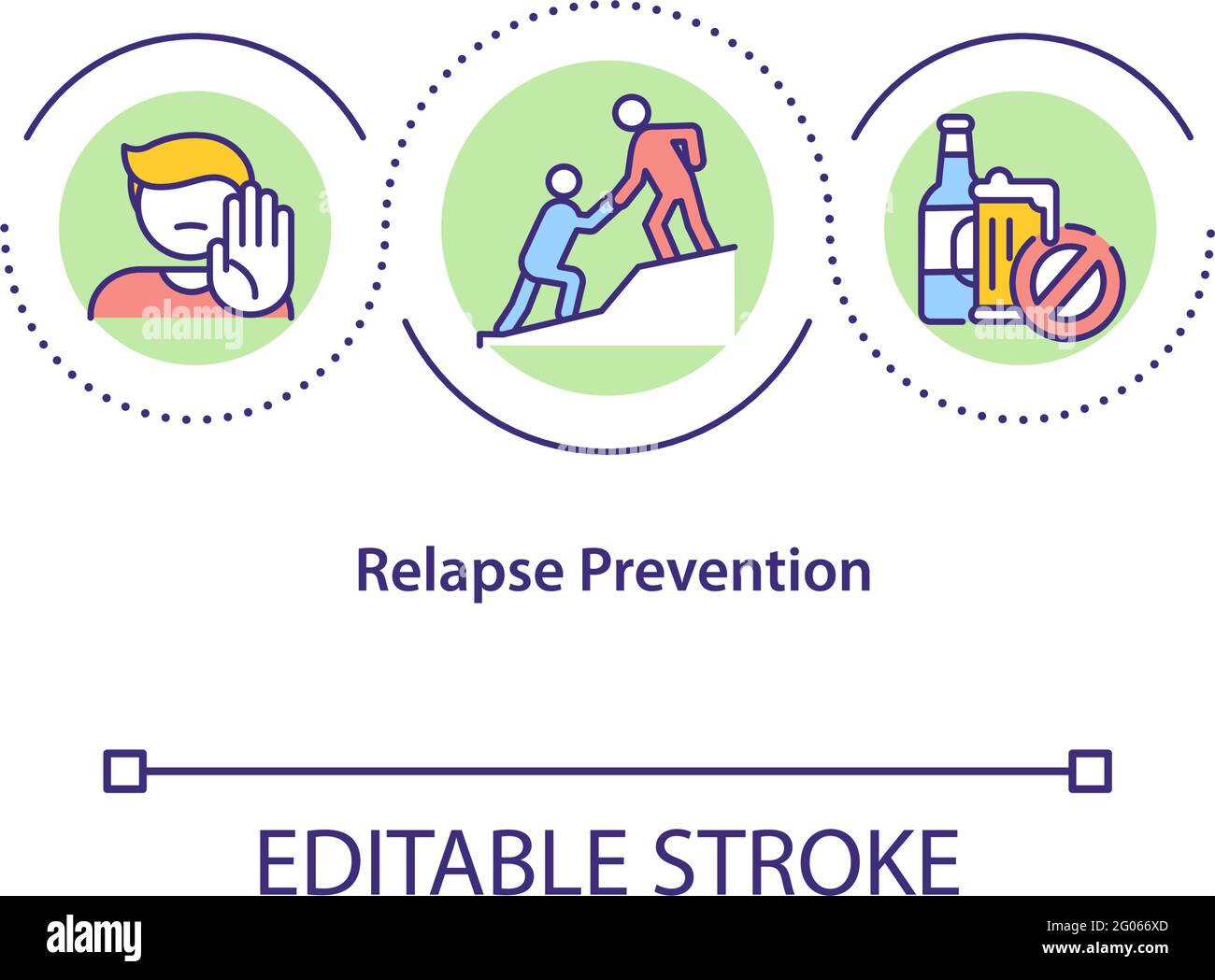 Icona del concetto di prevenzione delle ricadute Illustrazione Vettoriale