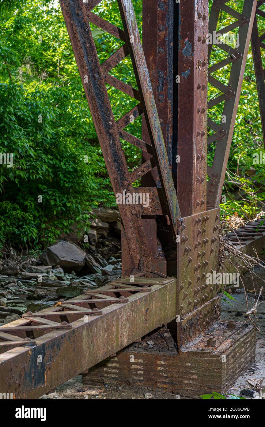 Trestle ponte di arrugginimento, Pennsylvania, USA Foto Stock