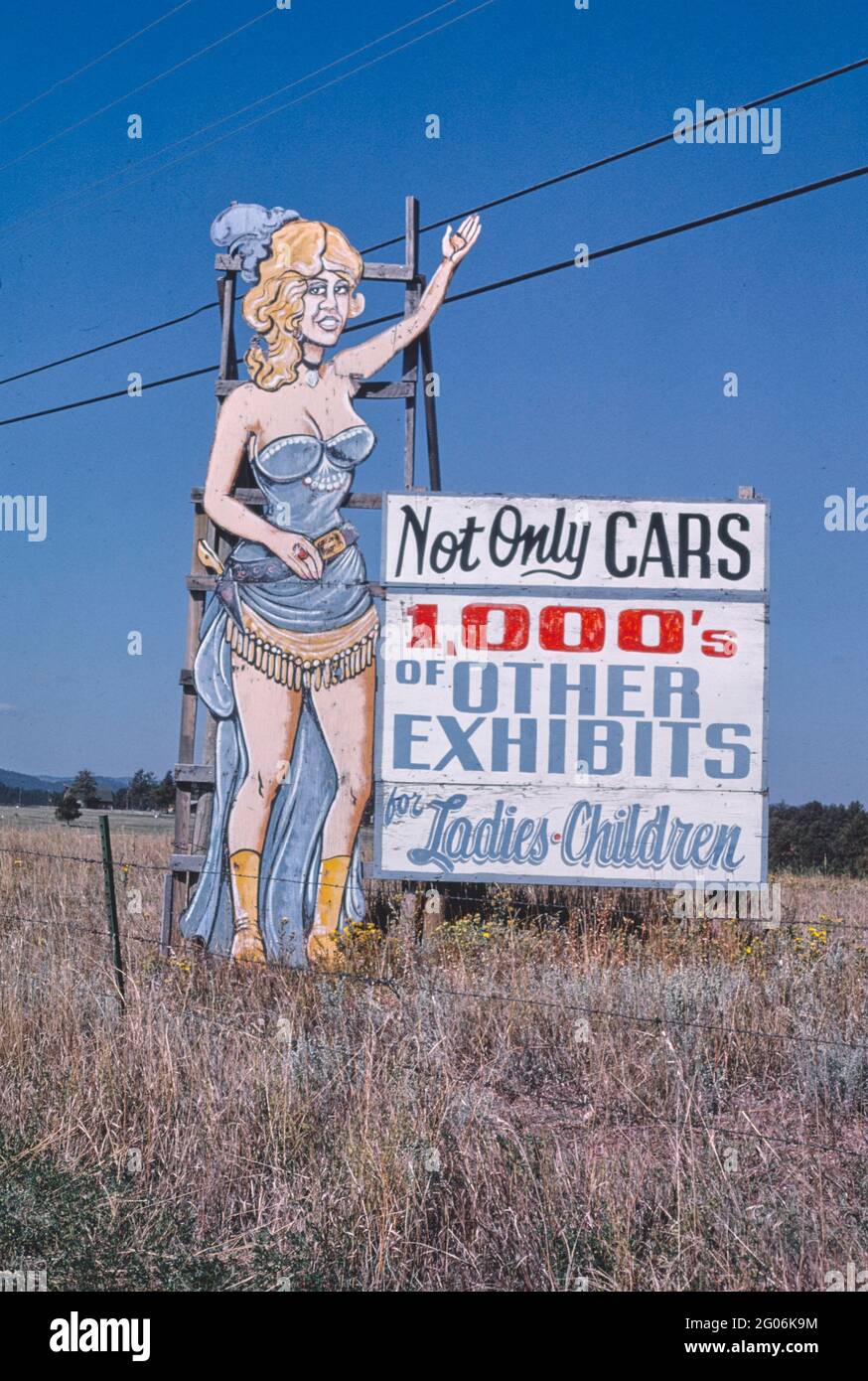 1980 America - Horseless Carriage Museum cartellone, Rapid City, South Dakota 1987 Foto Stock
