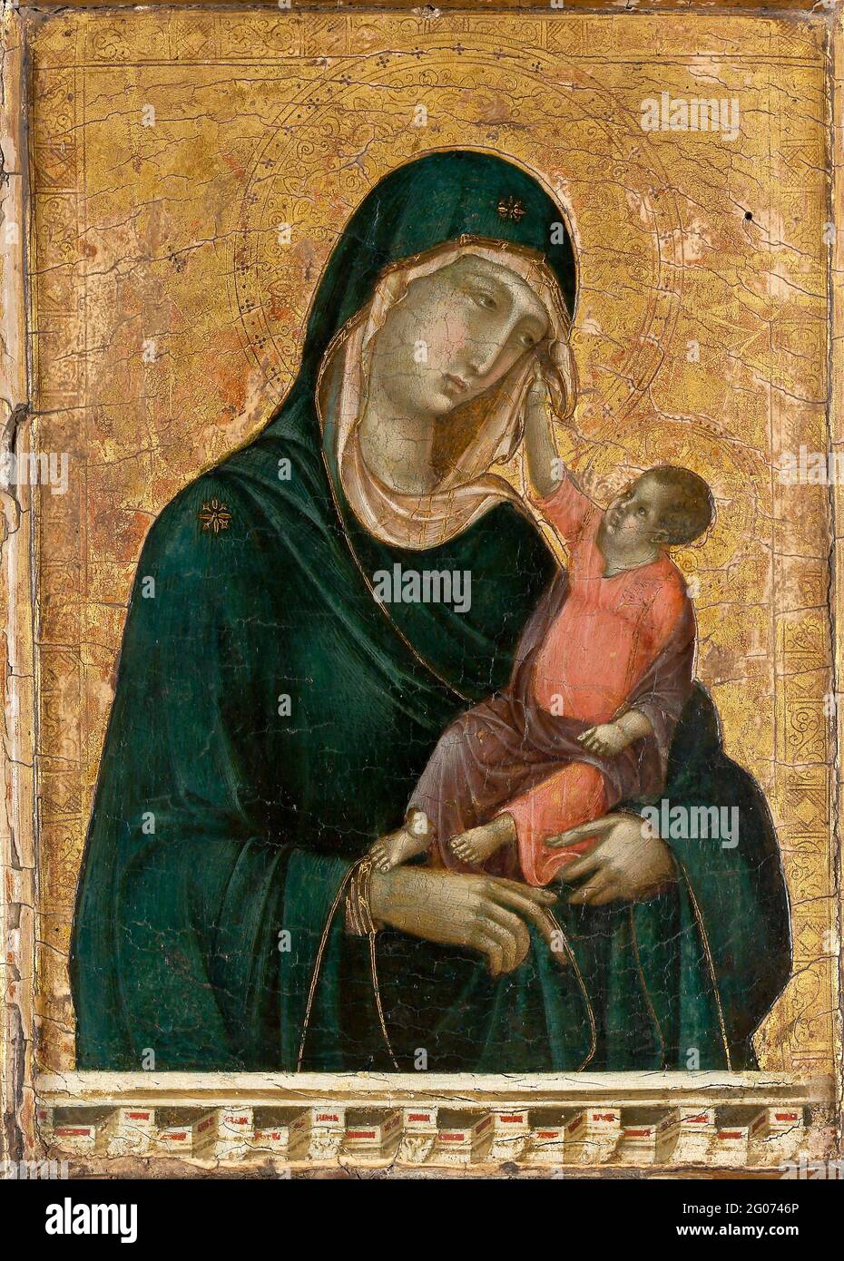 Madonna col Bambino di Duccio di Buoninsegna (c. 1255/1260-1318), tempera e oro su legno, c.. 1290-1300 Foto Stock