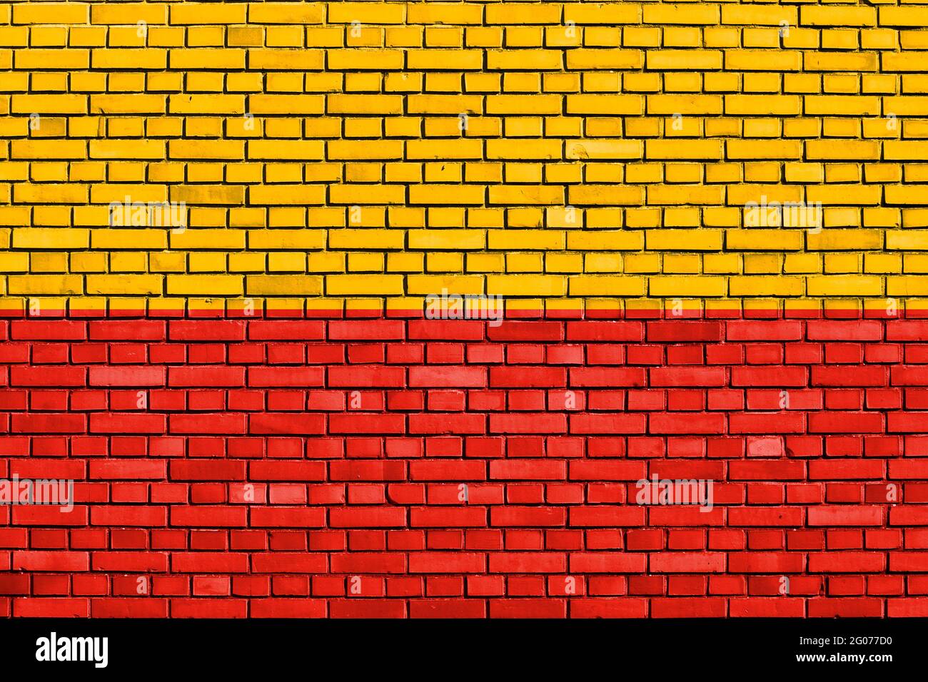 Bandiera di Varsavia, Polonia dipinto su muro di mattoni Foto Stock