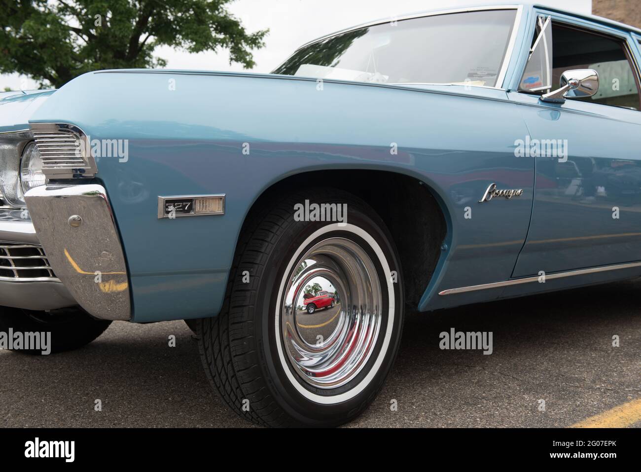 Un profilo di un classico 1968 Chevy Impala Foto Stock